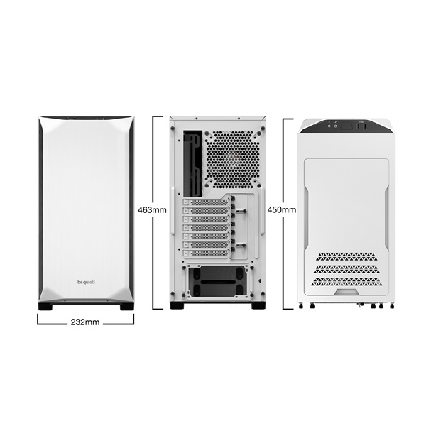 Be Quiet! Pure Base 500 fehér (táp nélküli) ablakos ATX ház