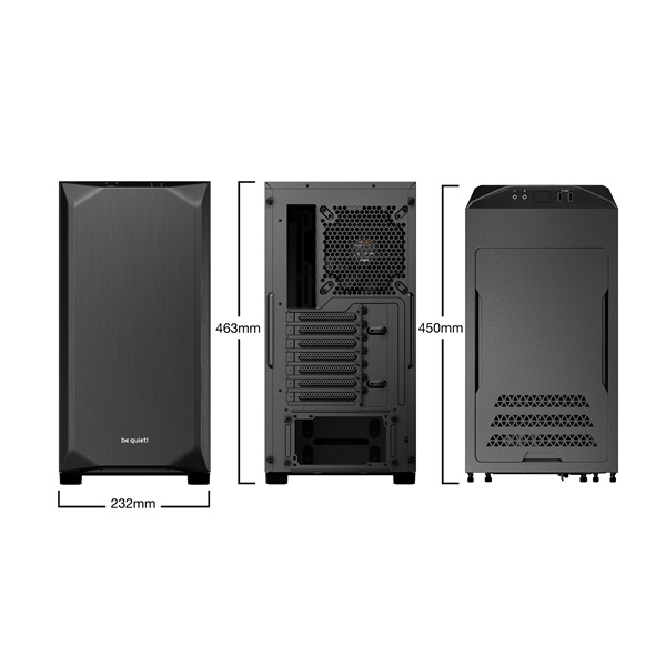 Be Quiet! Pure Base 500 fekete (táp nélküli) ablakos ATX ház