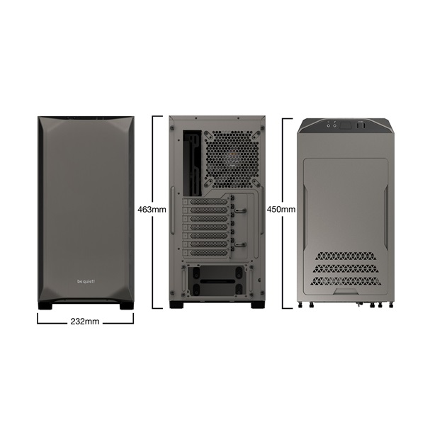 Be Quiet! Pure Base 500 szürke (táp nélküli) ablakos ATX ház