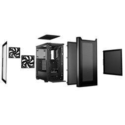 Be Quiet! Pure Base 501 Airflow fekete (táp nélküli) ablakos ATX ház