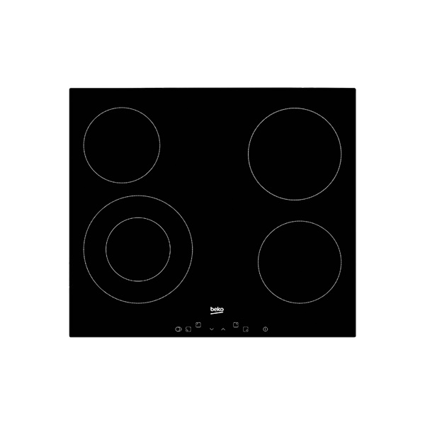 Beko HIC 64402 fekete, beépíthető, elektromos üvegkerámia, főzőzóna: 4, beépíthető méret: 56cm, főzőlap
