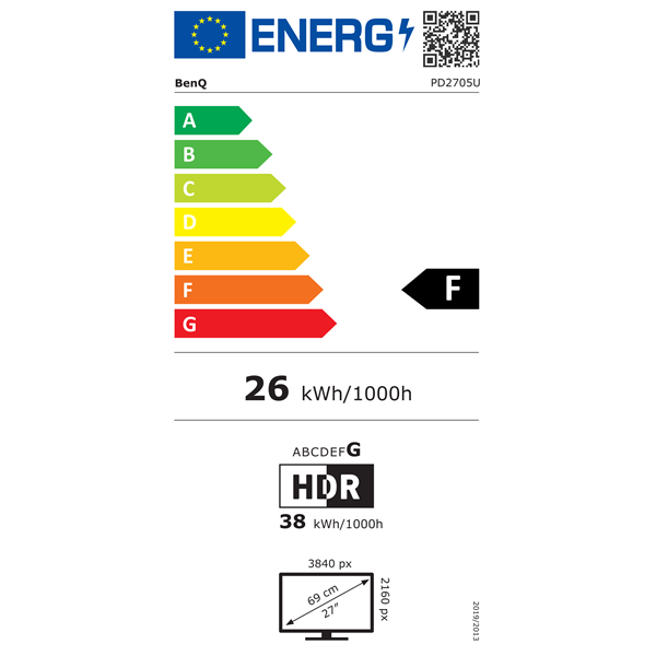 BenQ 27" PD2705U UHD IPS DP/HDMI/USB-C monitor