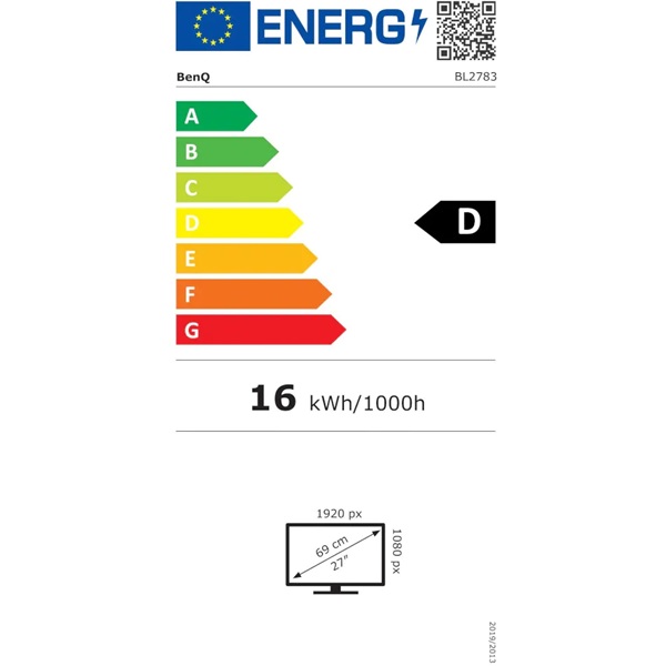 Benq 27" BL2783 FHD TN HDMI/DP/VGA/DVI fekete monitor