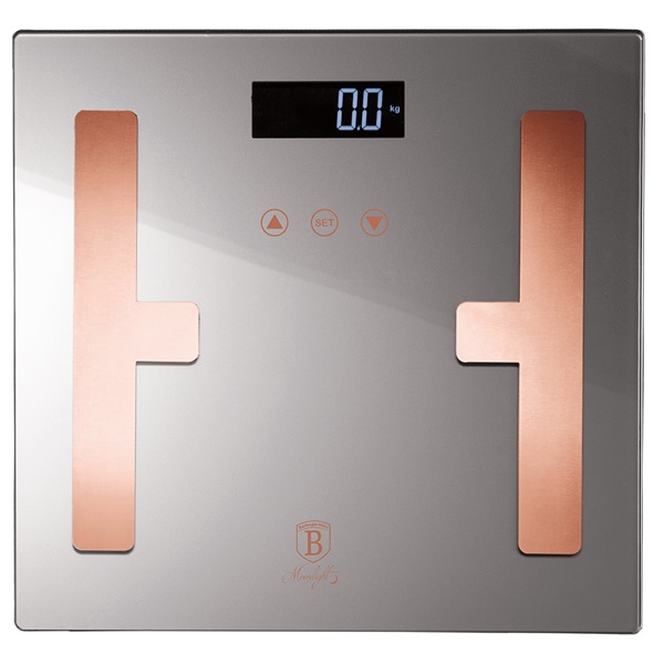 Berlinger Haus BH/9358 180 kg kapacitású, szürke testzsíranalizáló személymérleg