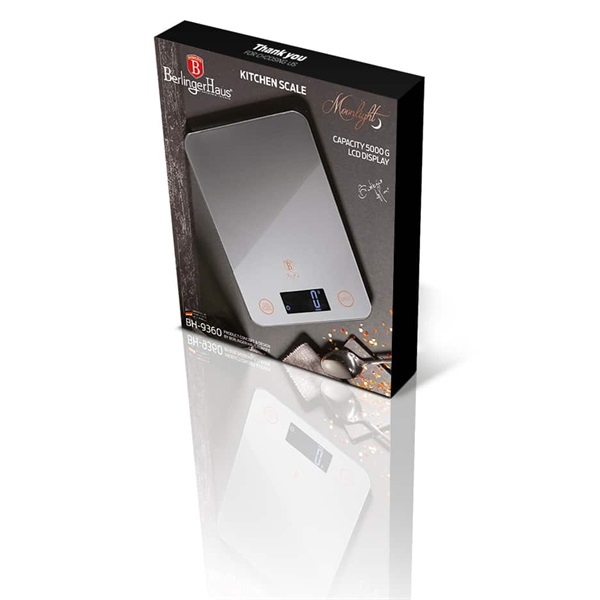 Berlinger Haus BH/9360 5 kg kapacitású, szürke konyhai mérleg
