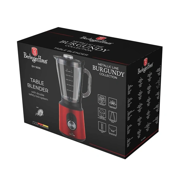 Berlinger Haus BH/9696 1,5 L-es edzett üveg burgundy turmixgép