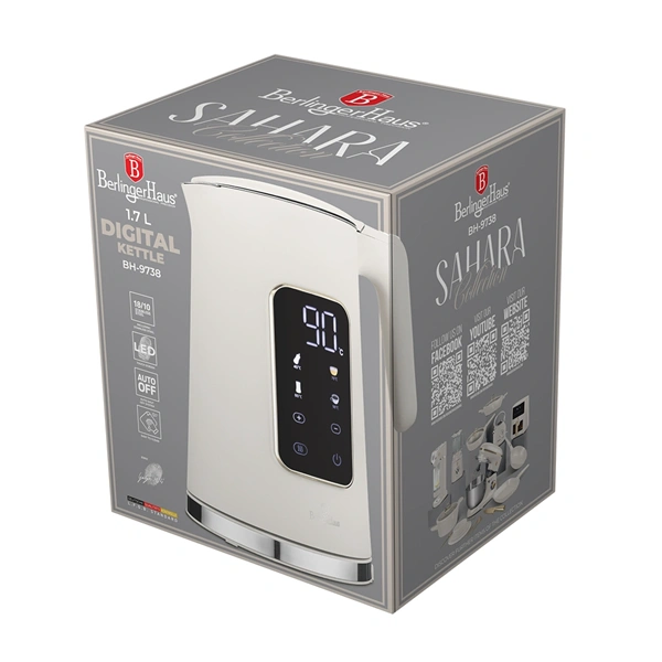 Berlinger Haus BH/9738 1,7L-es matt krém digitális vízforraló