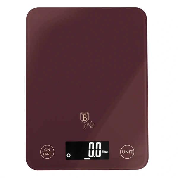 Berlinger Haus BH/9753 5 kg kapacitású bordó üveg konyhai mérleg