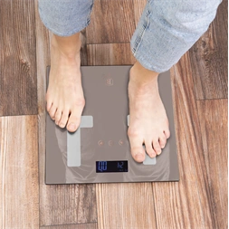 Berlinger Haus BH/9757 180 kg kapacitású taupe testzsíranalizáló üveg személymérleg