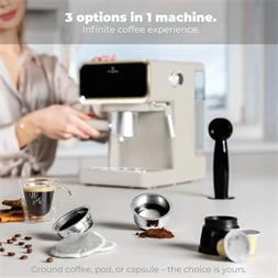 Berlinger Haus BH/9847 3in1 matt krém digitális espresso kávéfőző