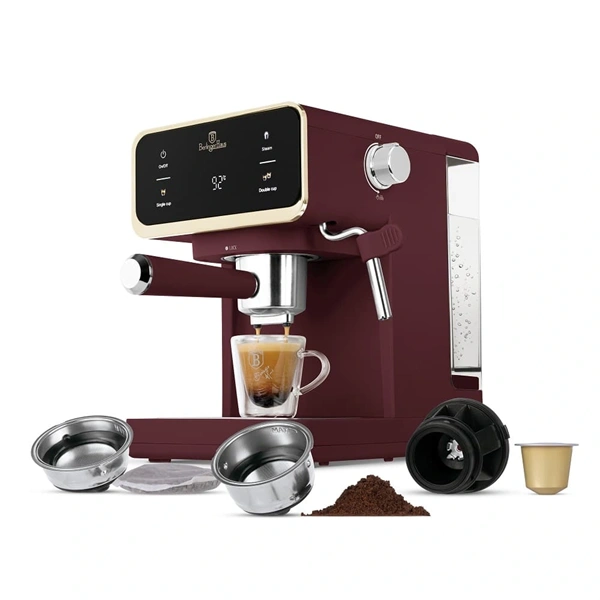 Berlinger Haus BH/9848 3in1 matt bordó digitális espresso kávéfőző