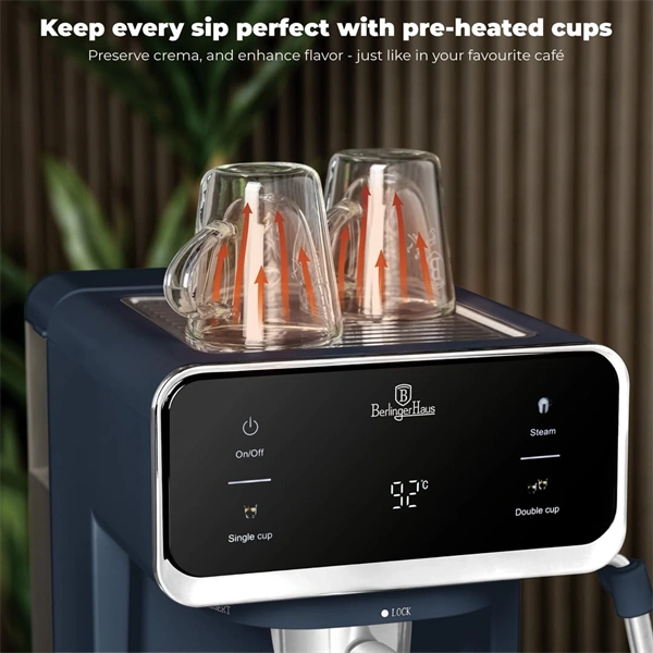 Berlinger Haus BH/9853 3in1 matt kék digitális espresso kávéfőző