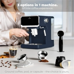 Berlinger Haus BH/9853 3in1 matt kék digitális espresso kávéfőző