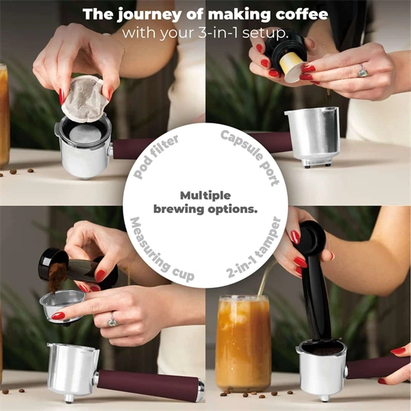 Berlinger Haus BH/9855 3in1 matt bordó espresso kávéfőző