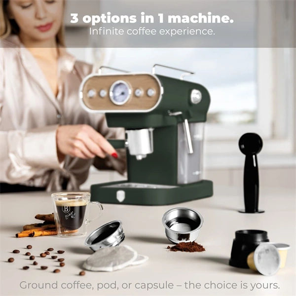 Berlinger Haus BH/9857 3in1 matt zöld espresso kávéfőző