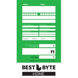 BestByte HOME mosógép ártábla 120x210mm