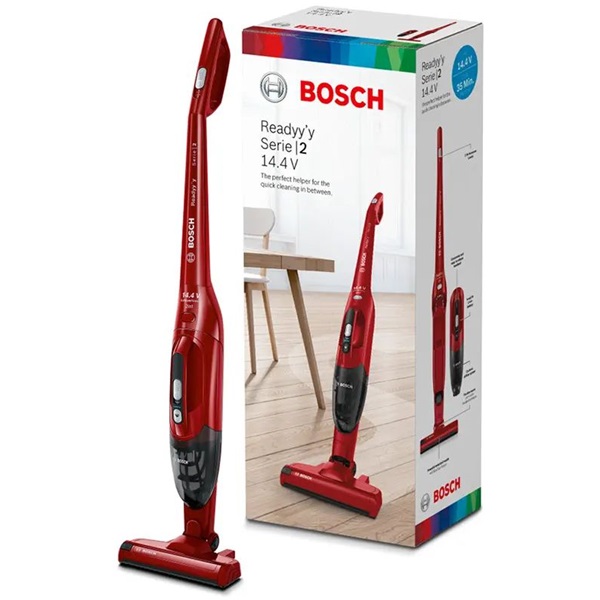 Bosch BBHF214R 2 az 1-ben akkumulátoros piros álló porszívó