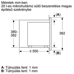 Bosch BFL623MB3 800W 20L fekete beépíthető mikrohullámú sütő