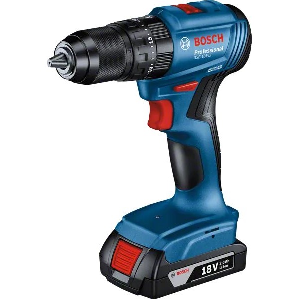 Bosch GSB 185-LI akkus ütvefúró-csavarozó akku és töltő nélkül szerszámkofferben