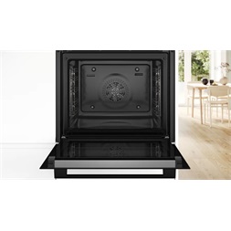 Bosch HBA272BB3 fekete, beépíthető, sütőtér:71L, grill, légkeverés, priolitikus tisztítás, sütő