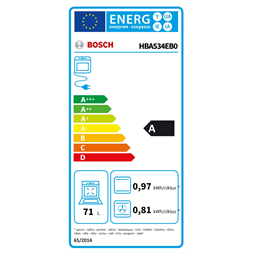 Bosch HBA534EB0 fekete, beépíthető, sütőtér: 71L, grill, hidrolitikus, sütő