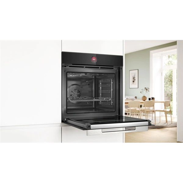 Bosch HBG7741B1 fekete, beépíthető, sütőtér:71L, grill, légkeveréses, sütő