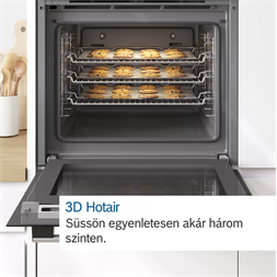 Bosch HRA334EB0 fekete, beépíthető, sütőtér: 71L, grill, légkeverés, hidrolitikus, sütő