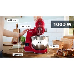 Bosch MUM5X720 1000W, 3,9L, vörös konyhai robotgép