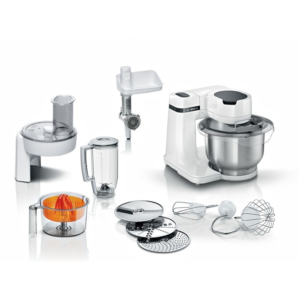 Bosch MUMS2EW40 700W, 3,8L, fehér konyhai robotgép szett (Újracsomagolt)