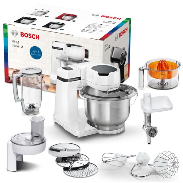 Bosch MUMS2EW40 700W, 3,8L, fehér konyhai robotgép szett (Újracsomagolt)