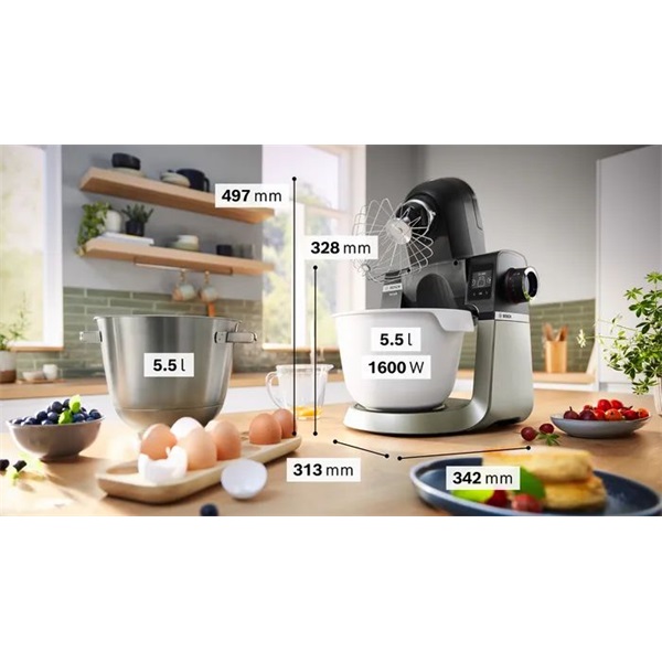 Bosch MUMS6ZS23D MUM Serie6 1600W, 5,5L, fekete-inox konyhai robotgép