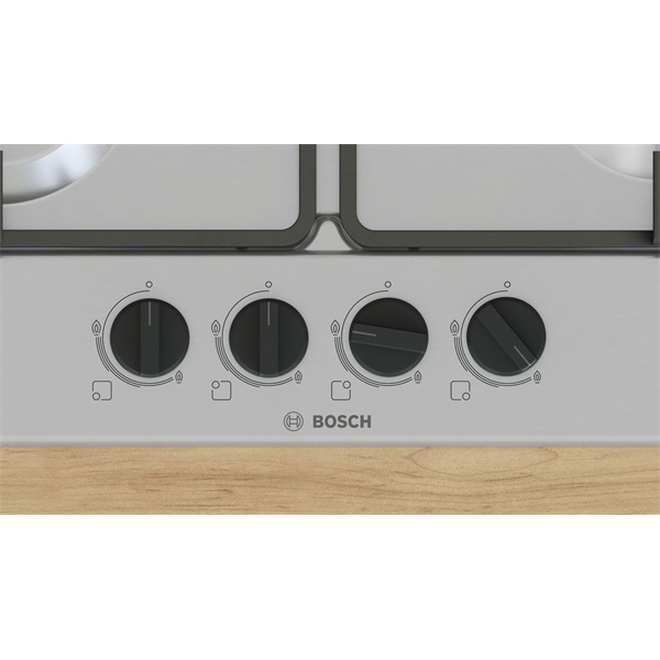 Bosch PGP6B5K60 inox, beépíthető, gáz, főzőzóna:4, beépíthető méret: 58,2cm, főzőlap