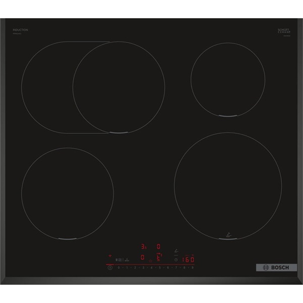 Bosch PIF651HC1E fekete, beépíthető, indukciós, főzőzóna: 4, beépíthető méret: 59,2cm, főzőlap