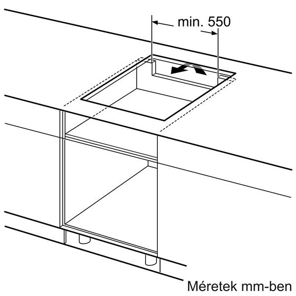 Bosch PUE611BB1E fekete, beépíthető, indukciós, főzőzóna: 4, beépíthető méret: 56cm, főzőlap