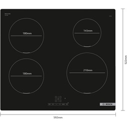 Bosch PUE611BB5E fekete, beépíthető, indukciós, főzőzóna: 4, beépíthető méret: 56cm, főzőlap
