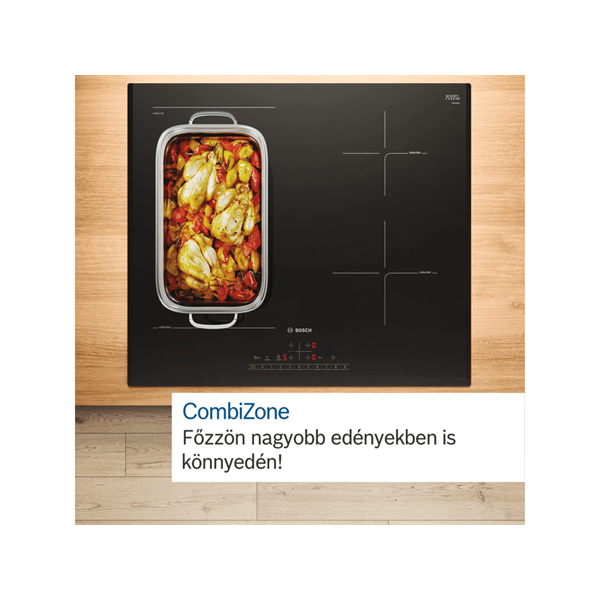 Bosch PVS631HB1E fekete, beépíthető, indukciós, főzőzóna: 4, beépíthető méret: 56cm, főzőlap