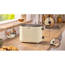 Bosch TAT2M127 bézs 2 szeletes kenyérpirító (Újracsomagolt)