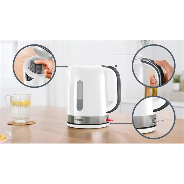 Bosch TWK6A511 1,7L-es fehér-szürke vízforraló