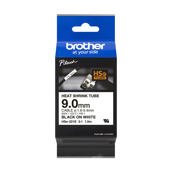 Brother HSE-221E fehér alapon fekete szalag