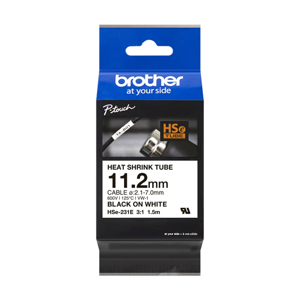 Brother HSE-231E fehér alapon fekete szalag