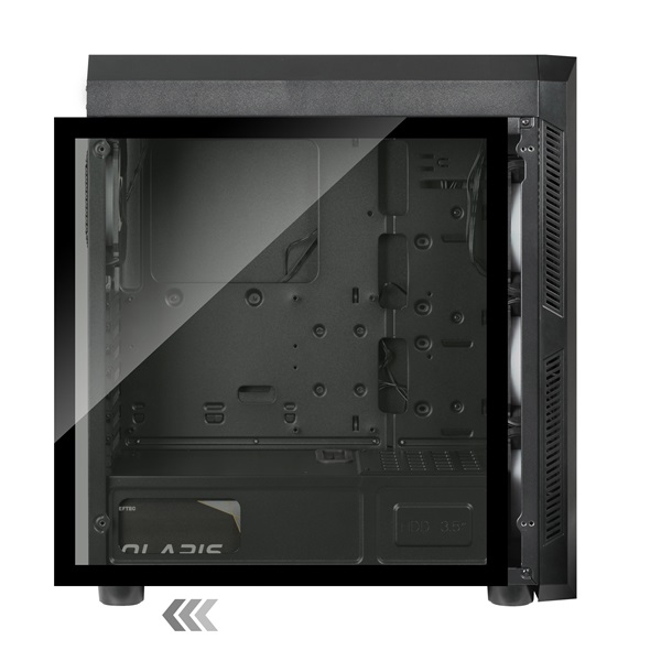 CHIEFTEC GL-03B-OP fekete (táp nélküli) ablakos ATX ház