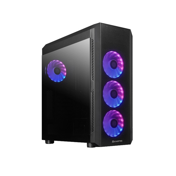CHIEFTEC GL-04B-OP fekete (táp nélküli) ablakos ATX ház