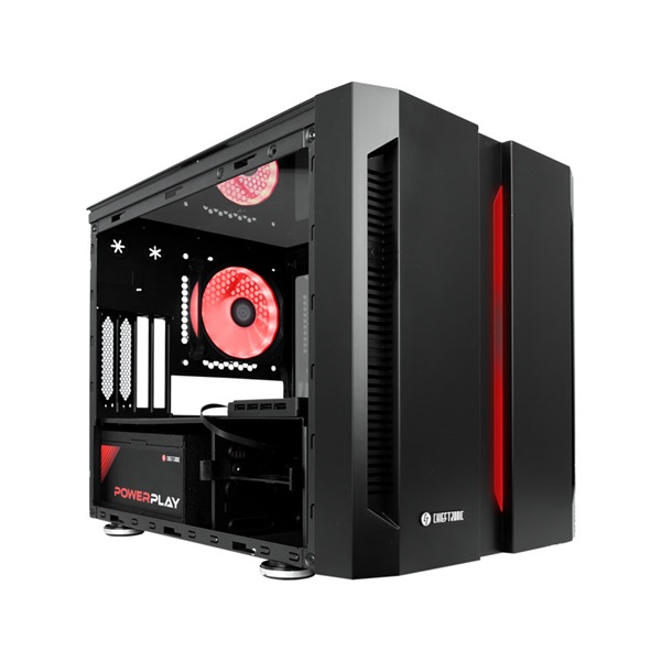CHIEFTEC GM-01B-OP fekete (táp nélküli) ablakos mATX ház