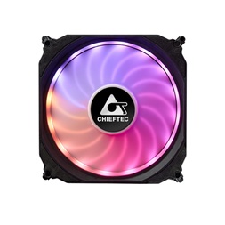 CHIEFTEC Rendszerhűtő Ventilátor, Tornado, 12cm, RGB LED, fekete