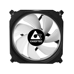 CHIEFTEC Rendszerhűtő Ventilátor, Tornado, 12cm, RGB LED, fekete