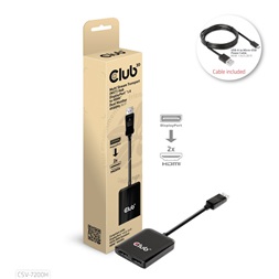 CLUB3D Displayport1.4 -2x HDMI HUB