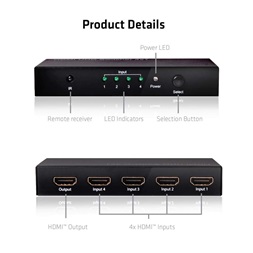 CLUB3D SenseVision HDMI 2.0 4 portos UHD Switchbox