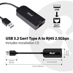 CLUB3D USB 3.2 - RJ45 2.5Gbps Ethernet adapter