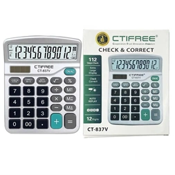CTIFREE CT-837V számológép, 120x150mm, 12 számjegy, dual power, 2 év garancia