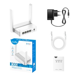 CUDY WR300 egysávos N300 5in1 WIFI fehér Router